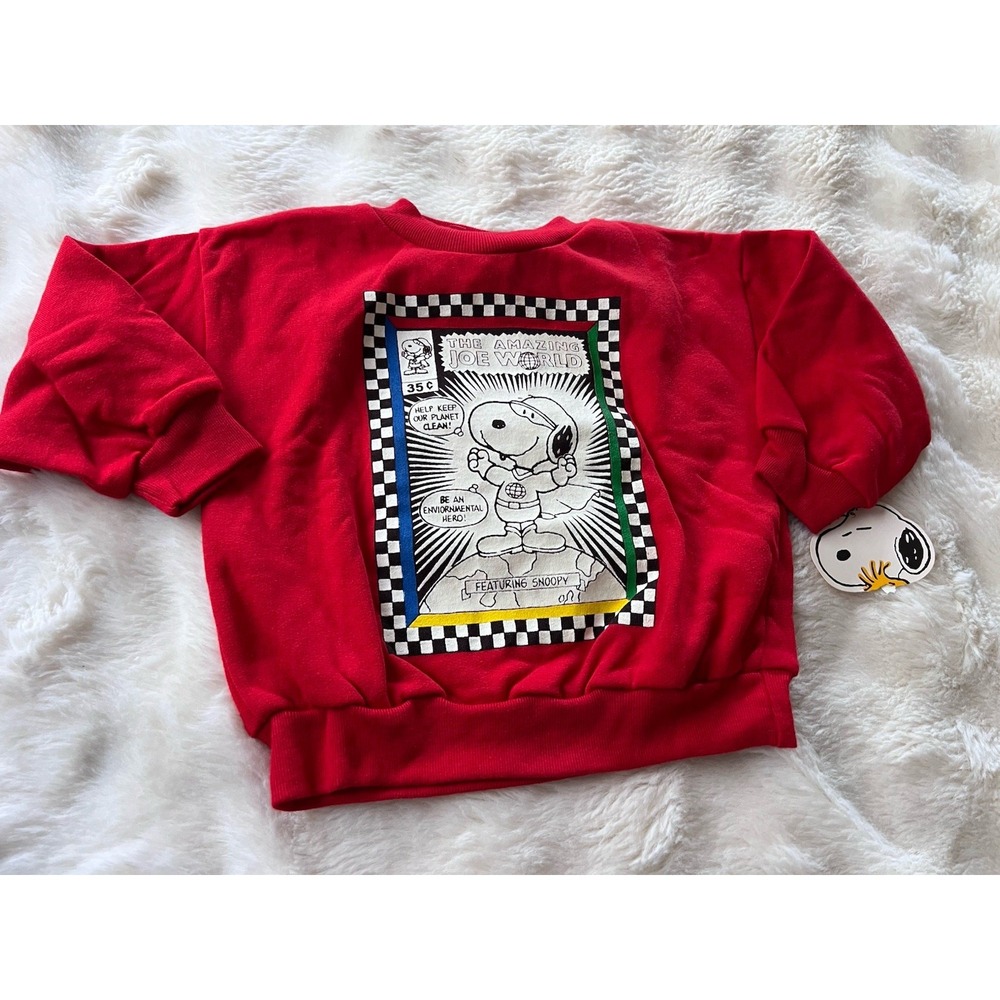 Vintage Snoopy Peanuts Comic Kids Sweatshirt Toddler Baby Buster Brown 90s